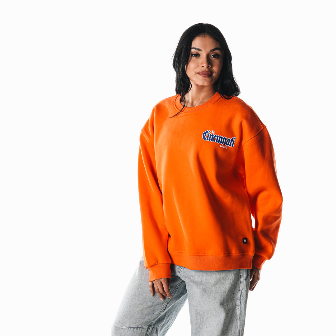 Orange Fleece Crew